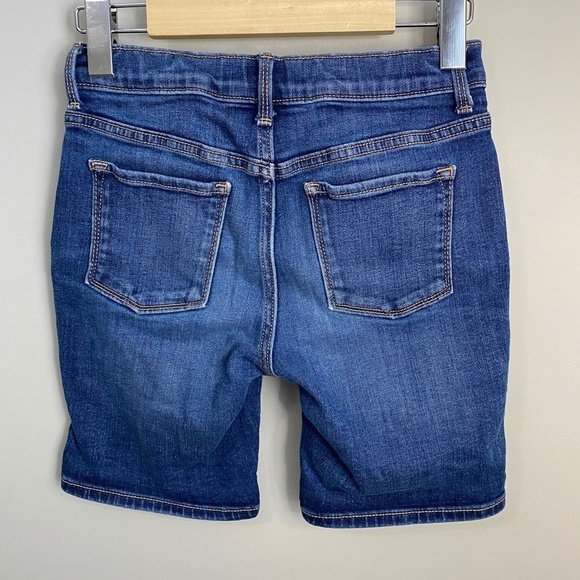 Old Navy Girl's Denim Belted Midi Dark Wash Jean Shorts Size 12 - Picture 4 of 10